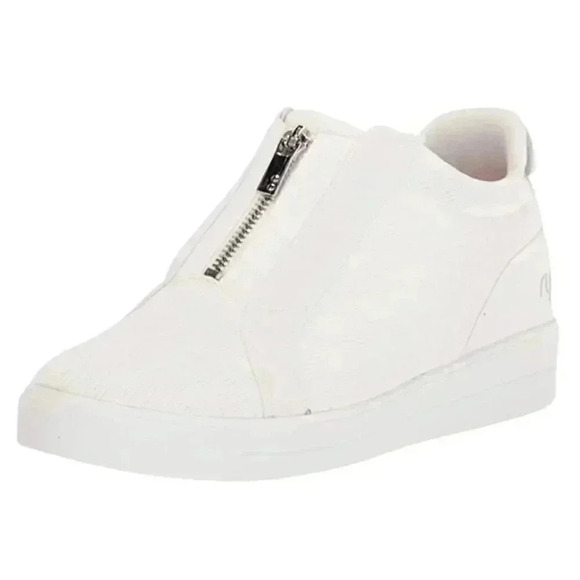 Ryka Wedge Sneakers Womens 8.5 WIDE White Vibe Mesh Zipper Fashion Shoes NEW - Picture 2 of 7